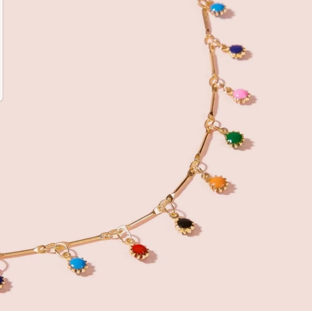 *Tuesday * Rainbow Charm Necklace - Picture 2 of 3